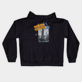 New York Drip - Orange/Blue Kids Hoodie